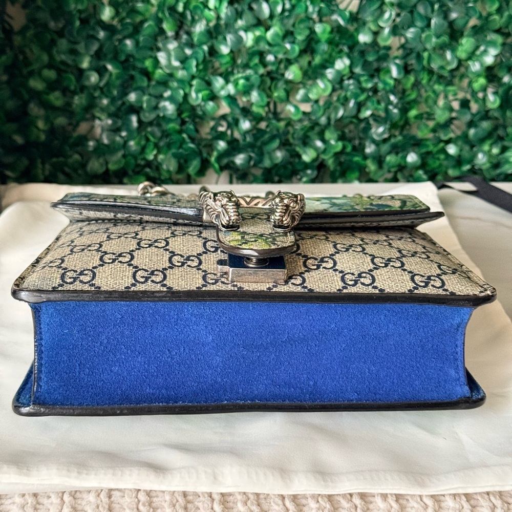 100% Authentic Gucci Blue Floral GG Supreme Bag - Picture 7 of 12